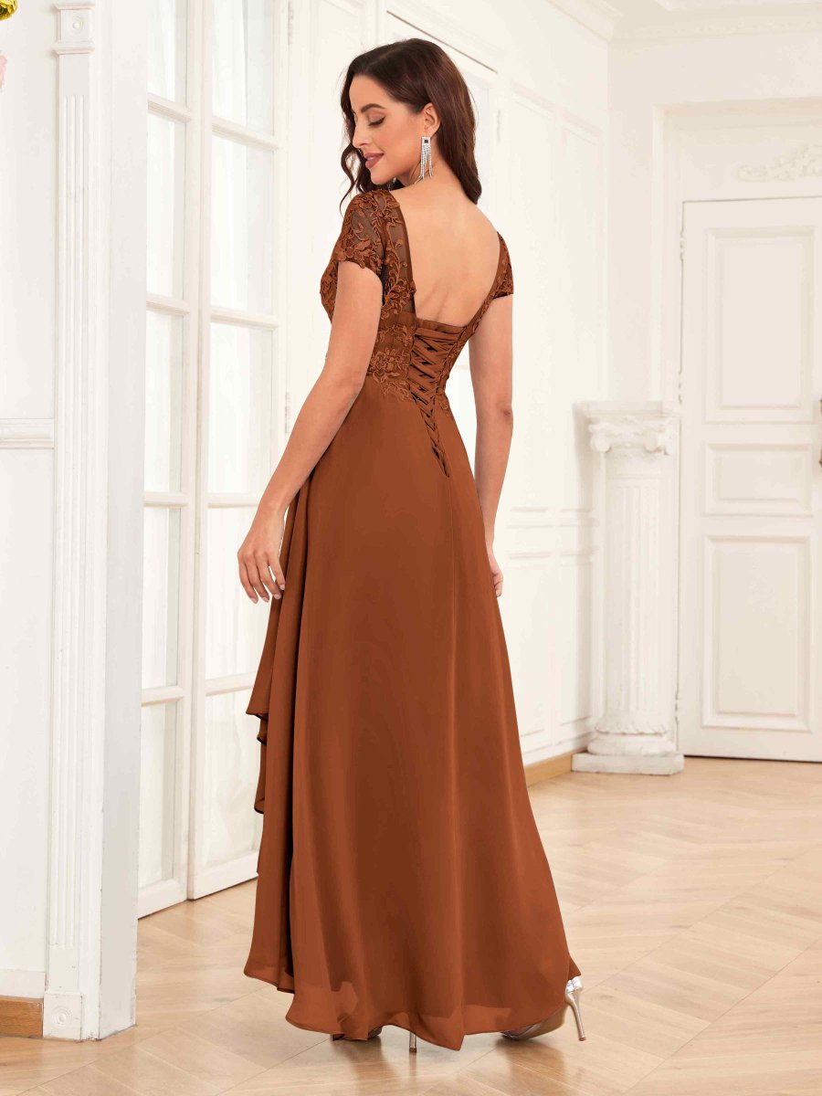 Robes Mère De La Mariée En Mousseline À Volants Et Dentelle Payton – Image 3