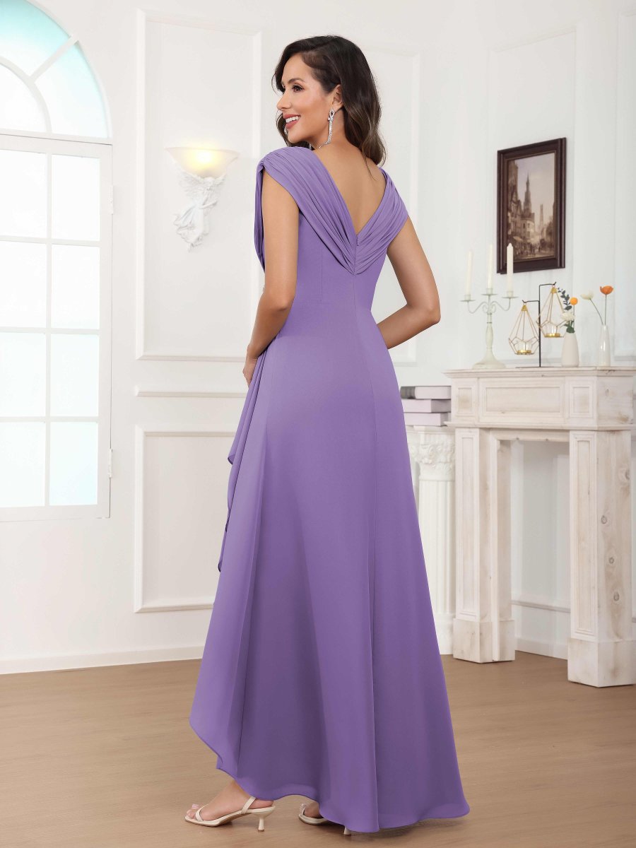 Robes Mère De La Mariée En Mousseline À Perles Plissé Elowen – Image 8