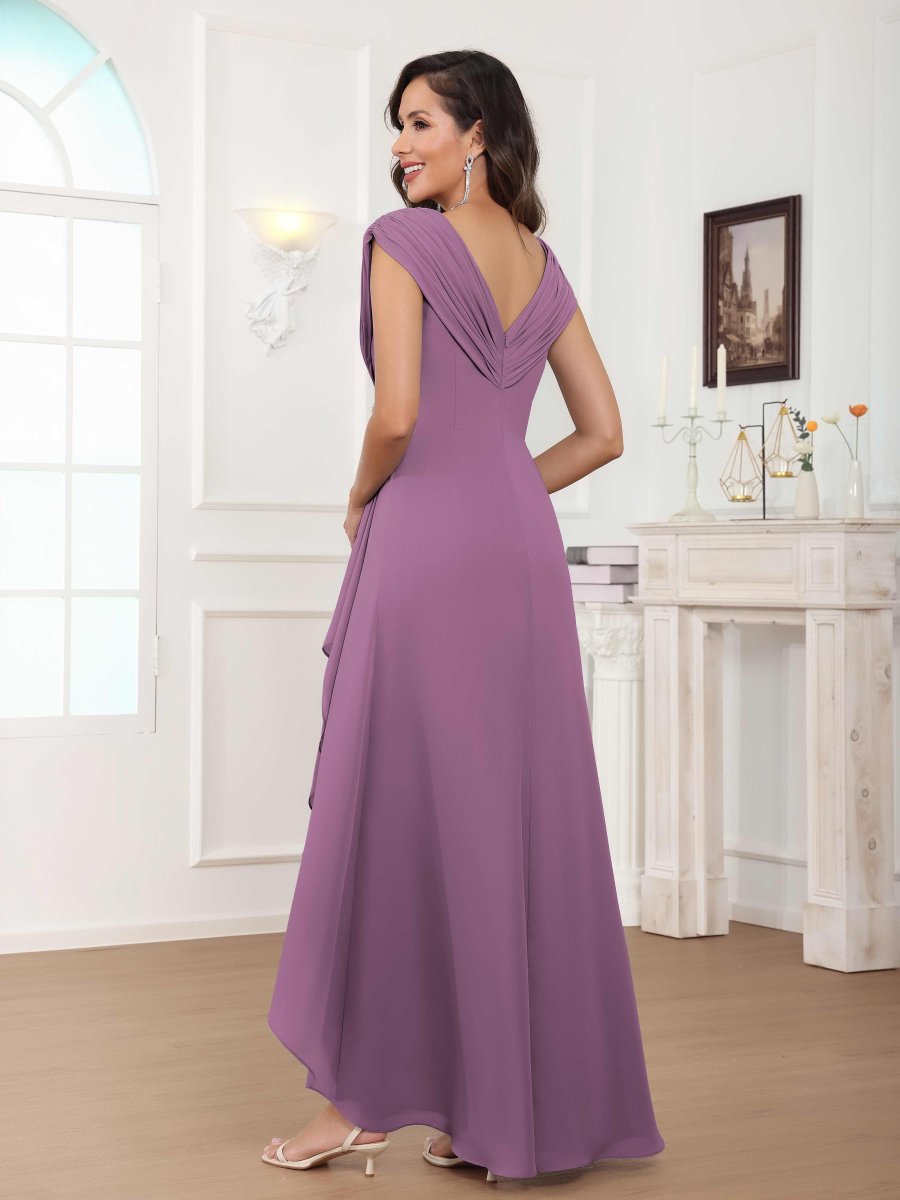 Robes Mère De La Mariée En Mousseline À Perles Plissé Elowen – Image 3