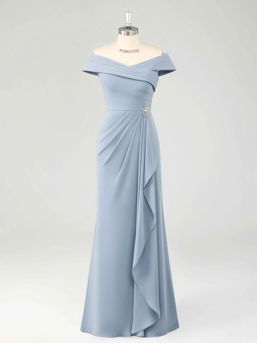 Robes Mère De La Mariée En Mousseline À Sans Manches Longueur Au Sol Draelithra – Image 4