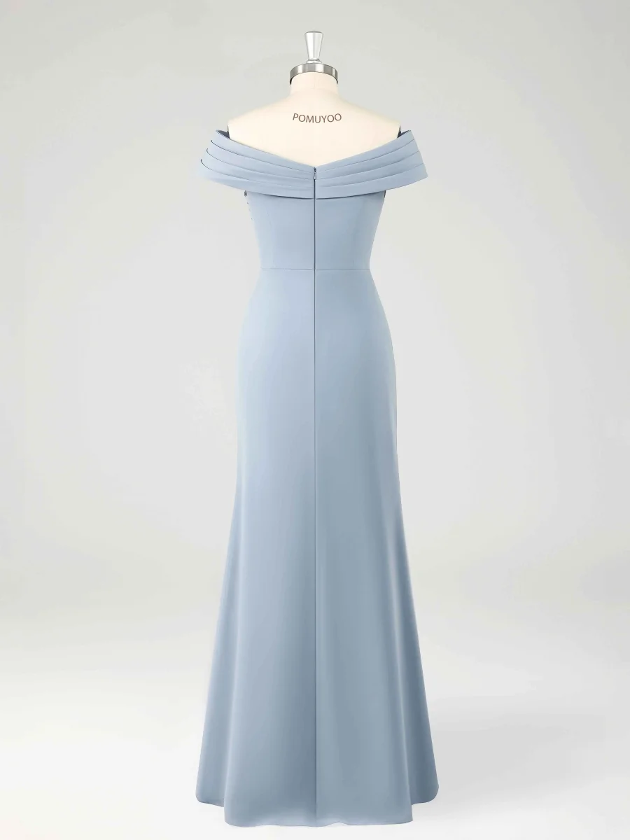 Robes Mère De La Mariée En Mousseline À Sans Manches Longueur Au Sol Draelithra – Image 5