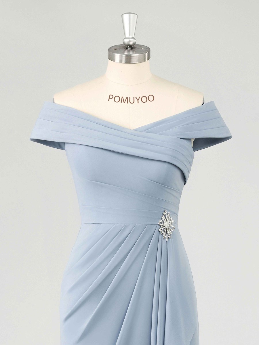 Robes Mère De La Mariée En Mousseline À Sans Manches Longueur Au Sol Draelithra – Image 6