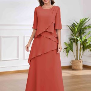 Robes Mère De La Mariée En Mousseline À Volants Superposés Treasure