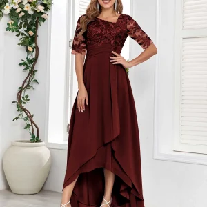 Robes Mère De La Mariée En Mousseline À Asymétrique Dentelle Appliqués Carter