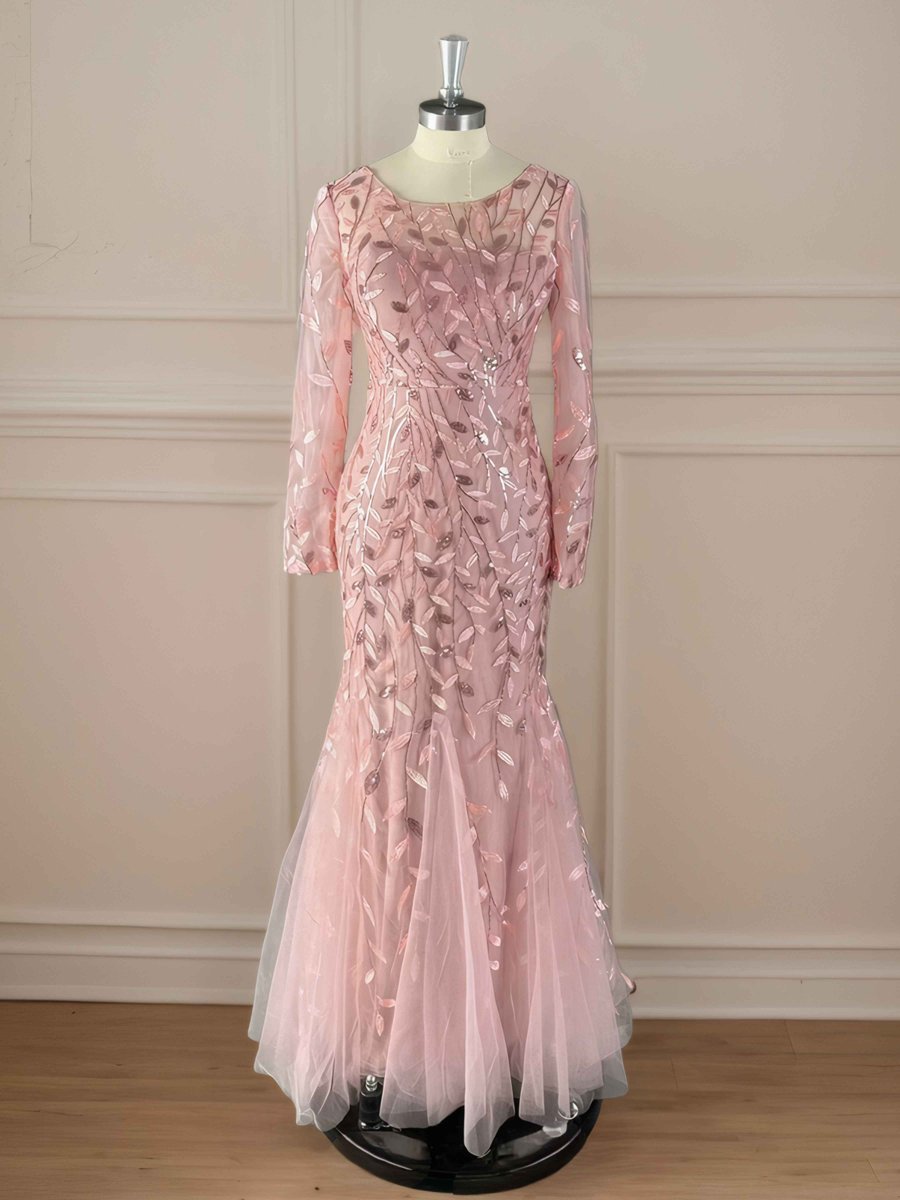 Robes Mère De La Mariée En Pailleté À Illusion Manches Longues Karina – Image 2