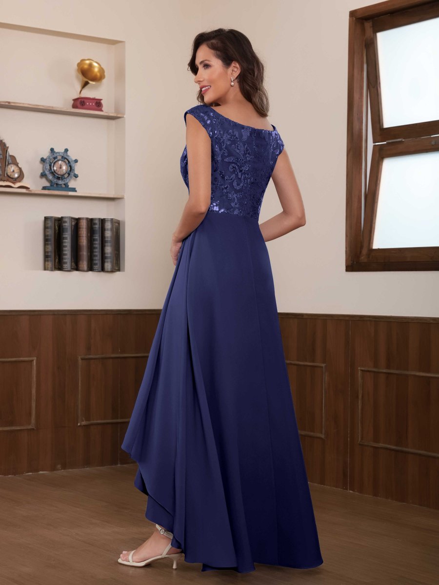 Robes Mère De La Mariée En Pailleté À Pailleté Perles Col Rond Tamsin – Image 4