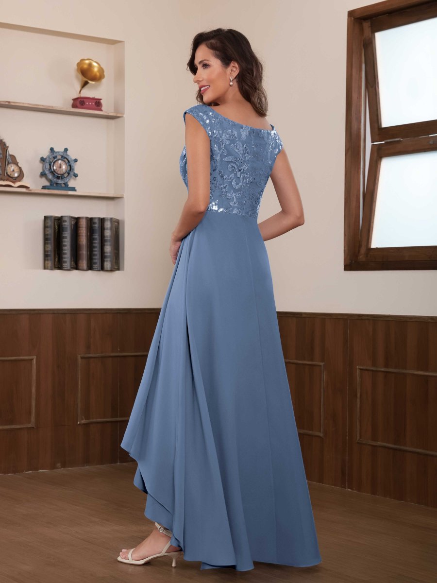 Robes Mère De La Mariée En Pailleté À Pailleté Perles Col Rond Tamsin – Image 7