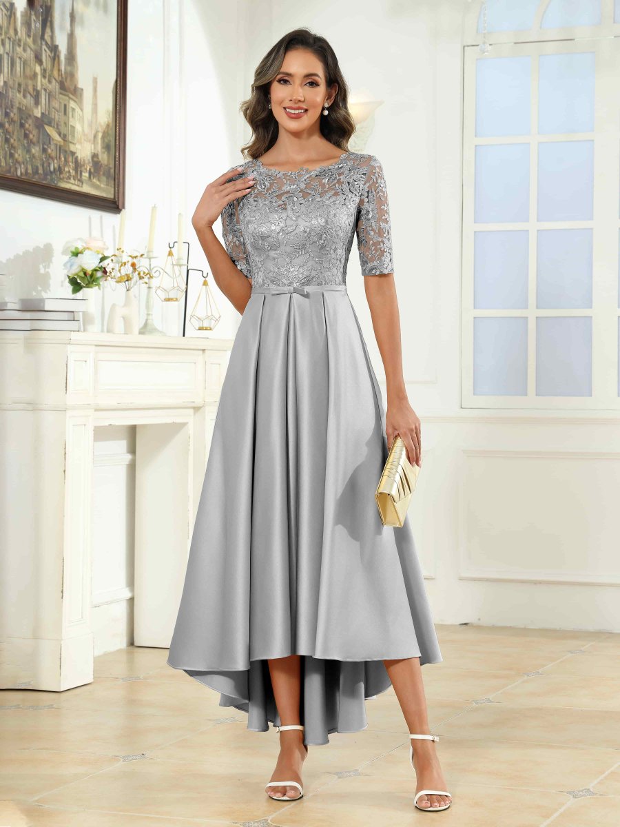 Robes Mère De La Mariée En Satin À Appliqués Illusion Sky – Image 9