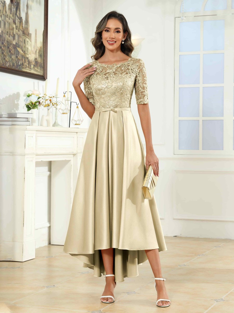 Robes Mère De La Mariée En Satin À Appliqués Illusion Sky – Image 6