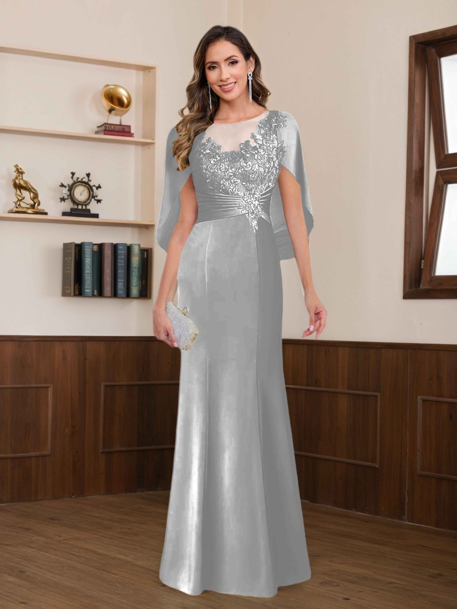 Robes Mère De La Mariée En Satin À Plissé Dentelle Appliqués Dagny – Image 5