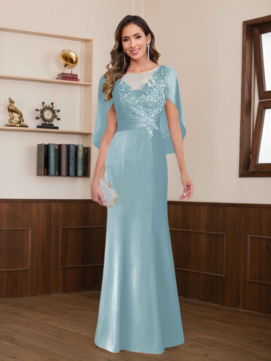 Robes Mère De La Mariée En Satin À Plissé Dentelle Appliqués Dagny – Image 6