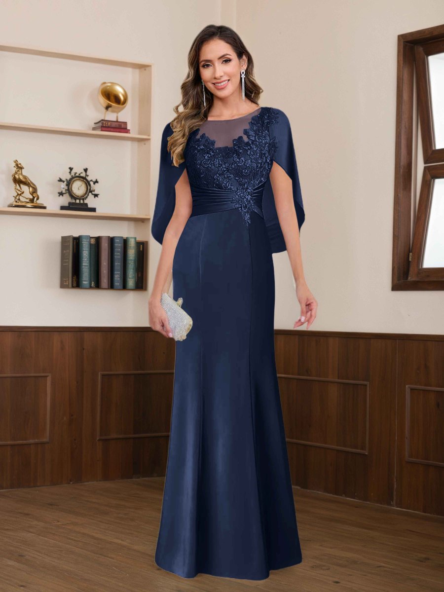Robes Mère De La Mariée En Satin À Plissé Dentelle Appliqués Dagny – Image 7