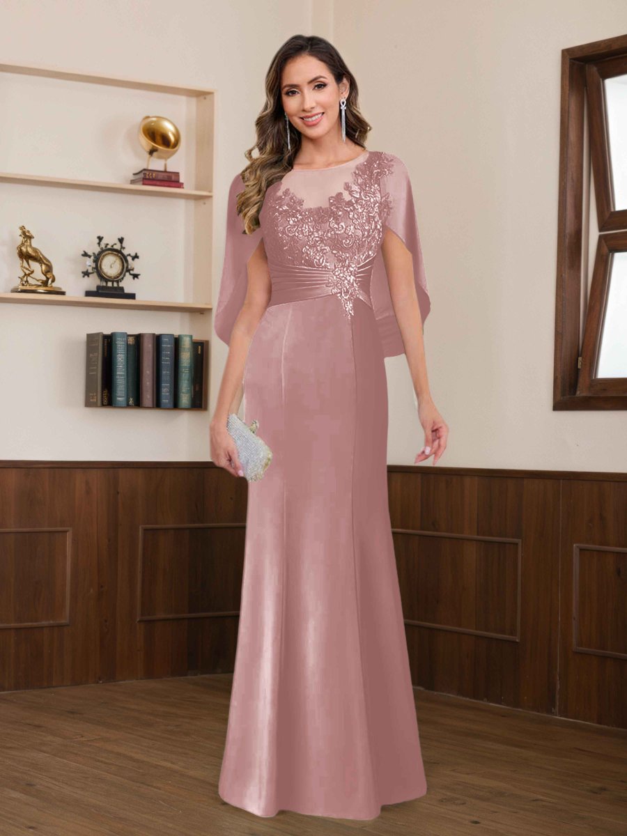 Robes Mère De La Mariée En Satin À Plissé Dentelle Appliqués Dagny – Image 4