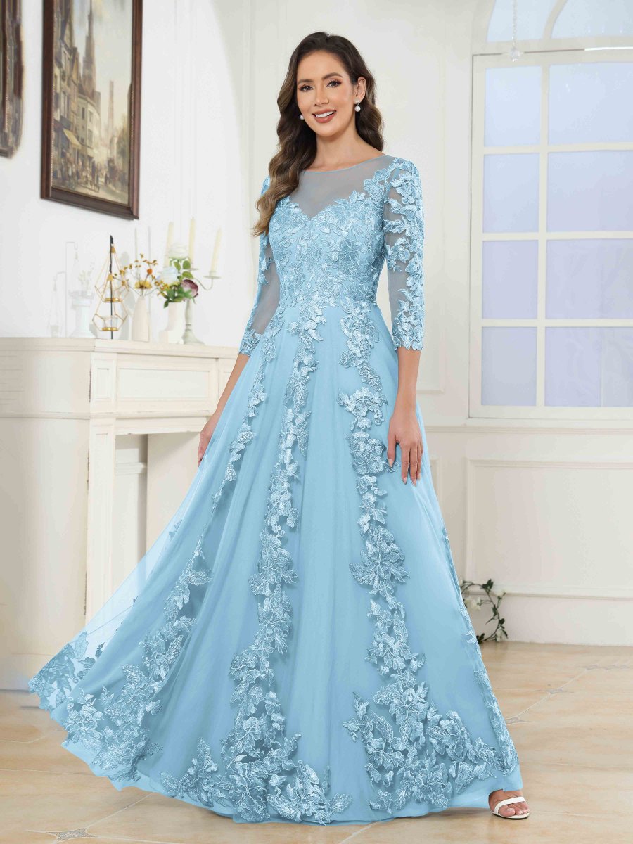 Robes Mère De La Mariée En Tulle À Appliqués Illusion Nellie – Image 8