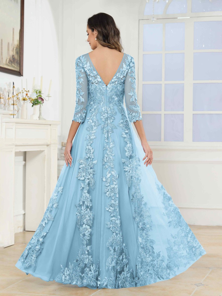 Robes Mère De La Mariée En Tulle À Appliqués Illusion Nellie – Image 9