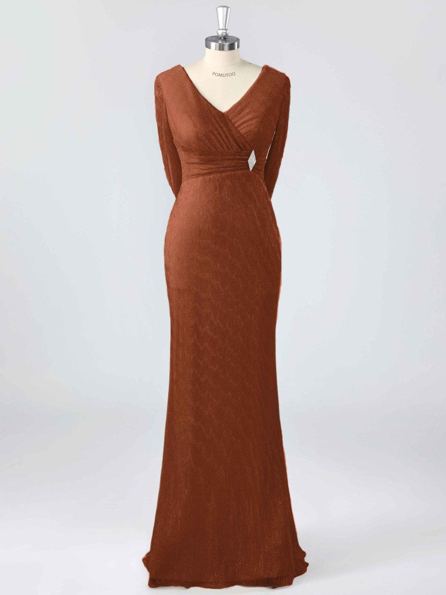 Robes Mère De La Mariée Gaine À Perles Ruché Avec Châle – Image 6