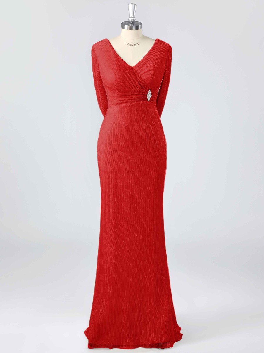 Robes Mère De La Mariée Gaine À Perles Ruché Avec Châle – Image 9