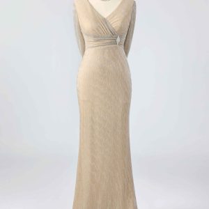 Robes Mère De La Mariée Gaine À Perles Ruché Avec Châle