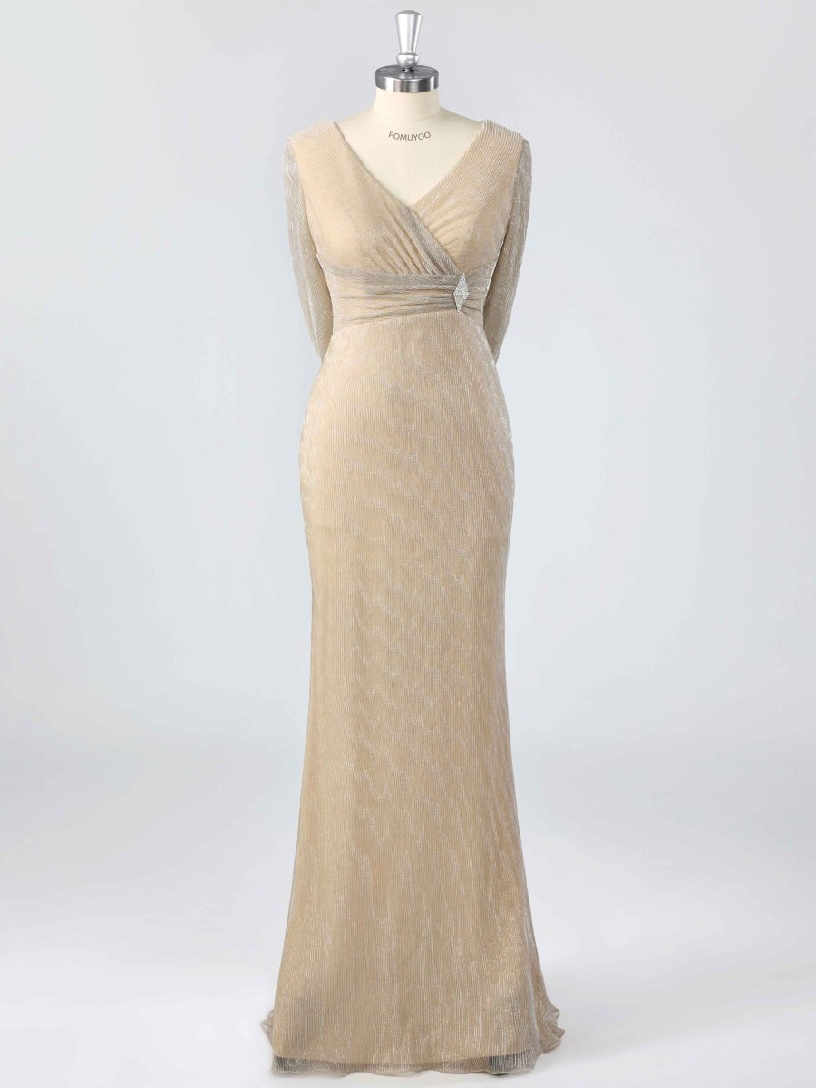 Robes Mère De La Mariée Gaine À Perles Ruché Avec Châle