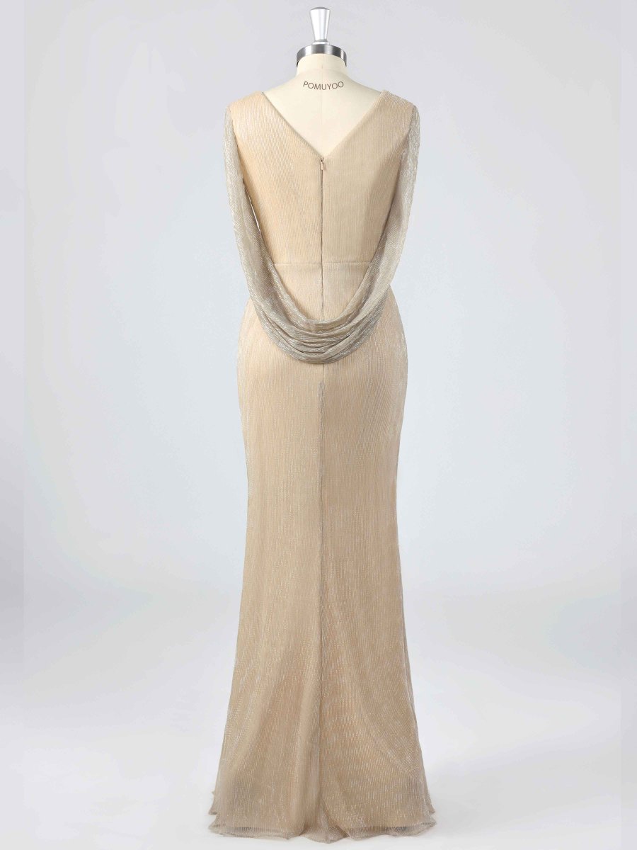 Robes Mère De La Mariée Gaine À Perles Ruché Avec Châle – Image 5