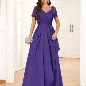 Robes Mère De La Mariée À Fermeture Éclair Arrière Volants Dentelle Skyler