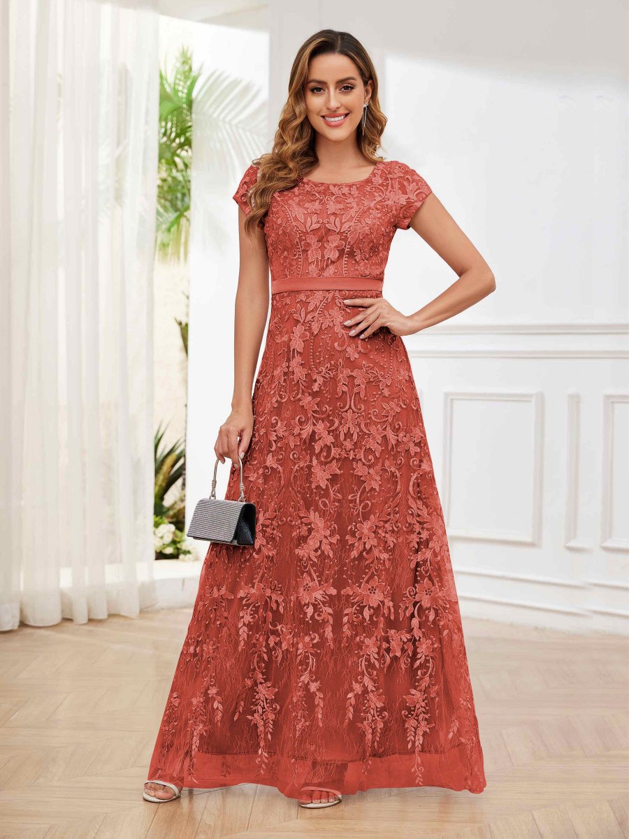 Robes Mère De La Mariée À Dentelle Trou De Serrure Fermeture Éclair Ceinture Michaela – Image 6