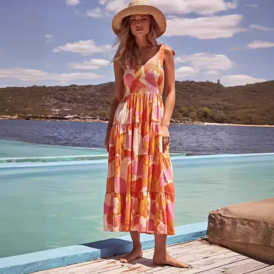 Colorful Printed Strapless Maxi Dress | Esprit Vacances – Image 2