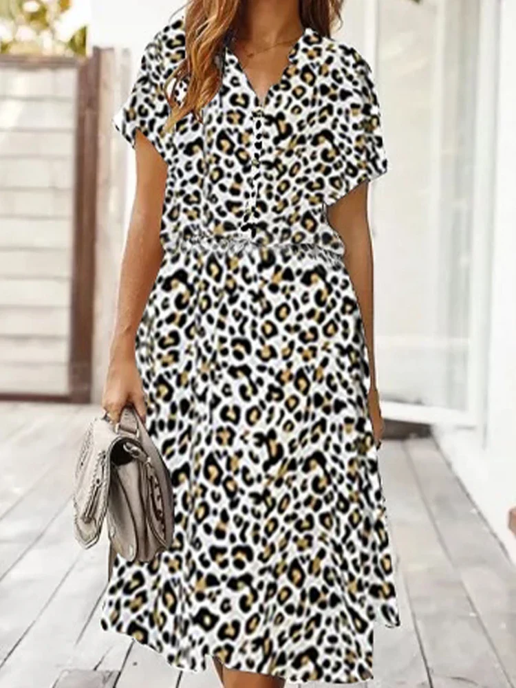 Fraîcheur Bohème | Mi-Long Shirt Dress Spotted Print – Image 9