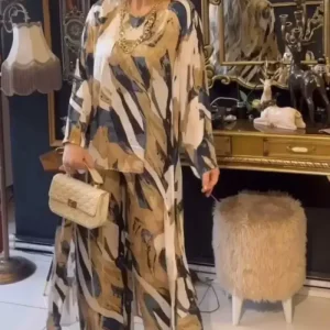 Ensemble Palazzo Imprimé | Élégance Flottante et Style Artistique