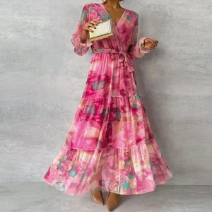 Floral Print Fluid Maxi Dress | Femininity and Elegance