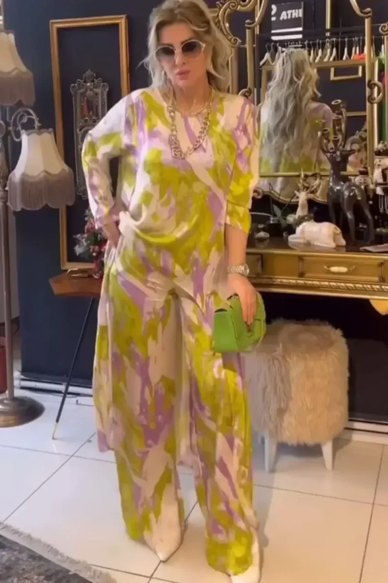 Ensemble Palazzo Imprimé | Élégance Flottante et Style Artistique – Image 4