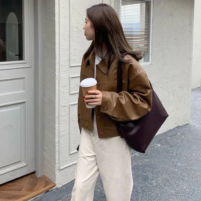 Leather Effect Short Jacket | Minimalist and Urban Style – Image 9