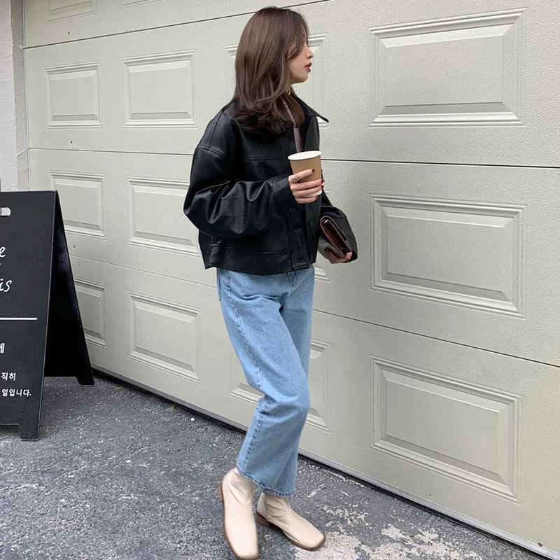 Leather Effect Short Jacket | Minimalist and Urban Style – Image 7