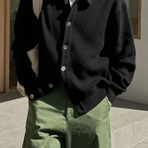 Elias - Cardigan Tricoté à Boutons | Laine Mélangée | Élégant & Décontracté