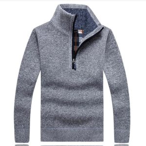 Pull Zippé | Gris | Chaud et Élégant