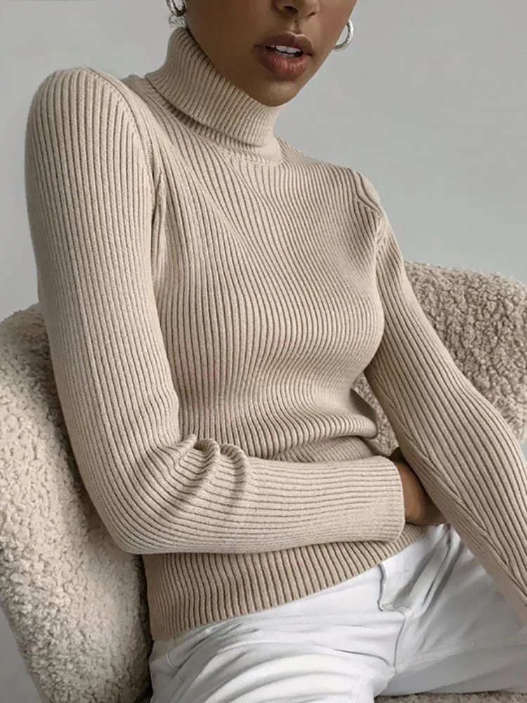 Léa - Pull Col Roulé | Tricot Côtelé | Doux & Confortable – Image 3