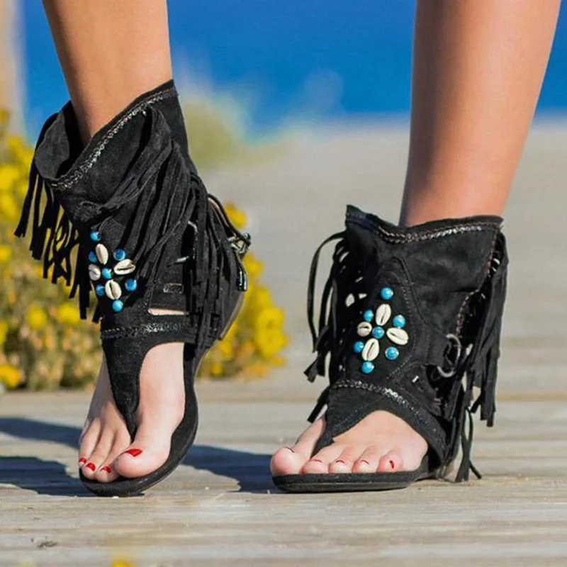 Bohemian Sandals with Fringes and Pearls | Esprit Libre et Tendance – Image 4