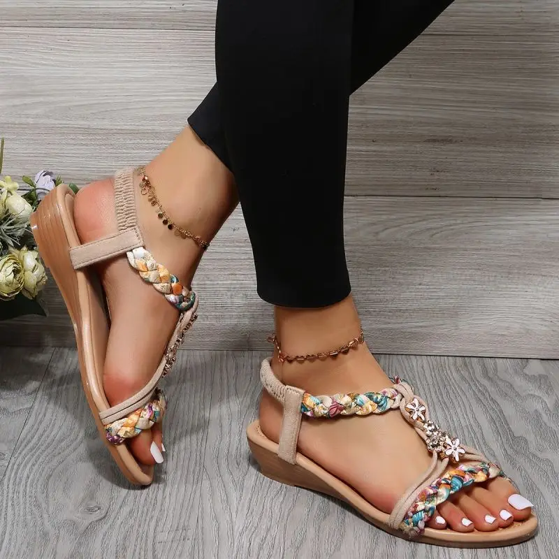 Braided Sandals with Flower Embellishments | Bohemian Chic and Comfort Summer – Image 6