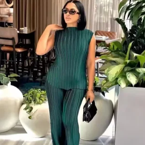 Pleated Sleeveless Set | Chic and Minimalist