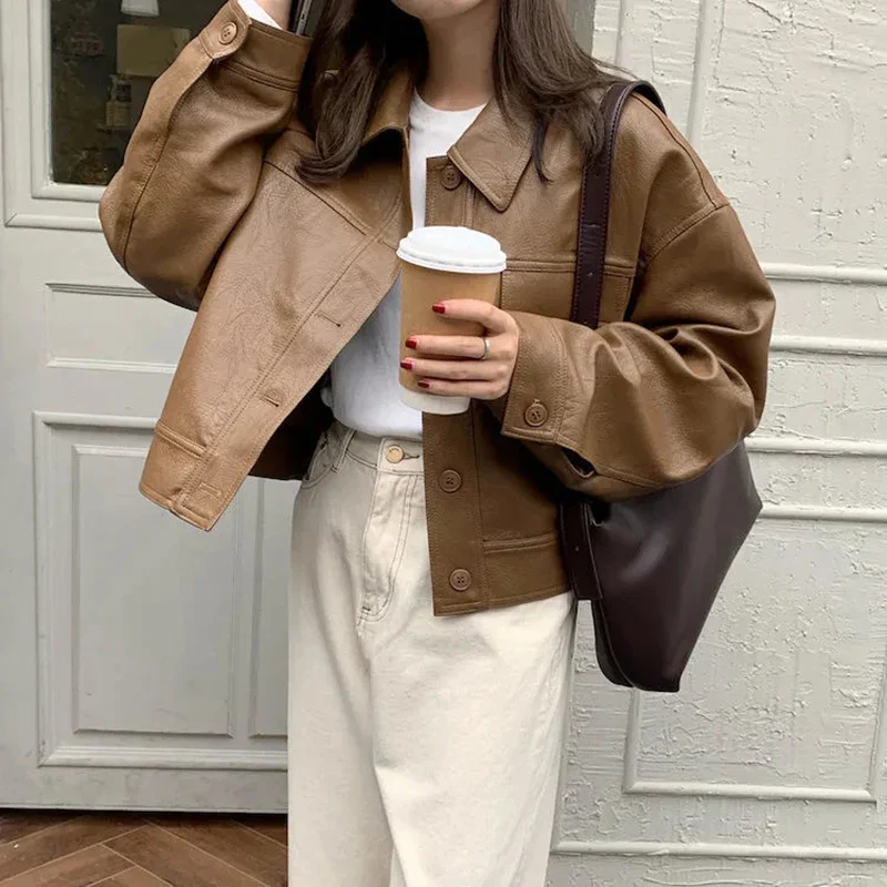 Leather Effect Short Jacket | Minimalist and Urban Style – Image 8