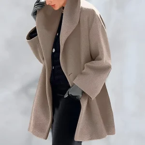 Manteau Ample en Laine | Drapé Élégant | Style Sophistiqué