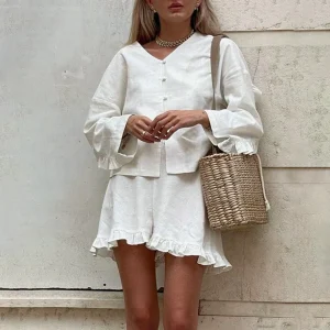 Shorts and Ruffle Blouse Set | Light and Elegant