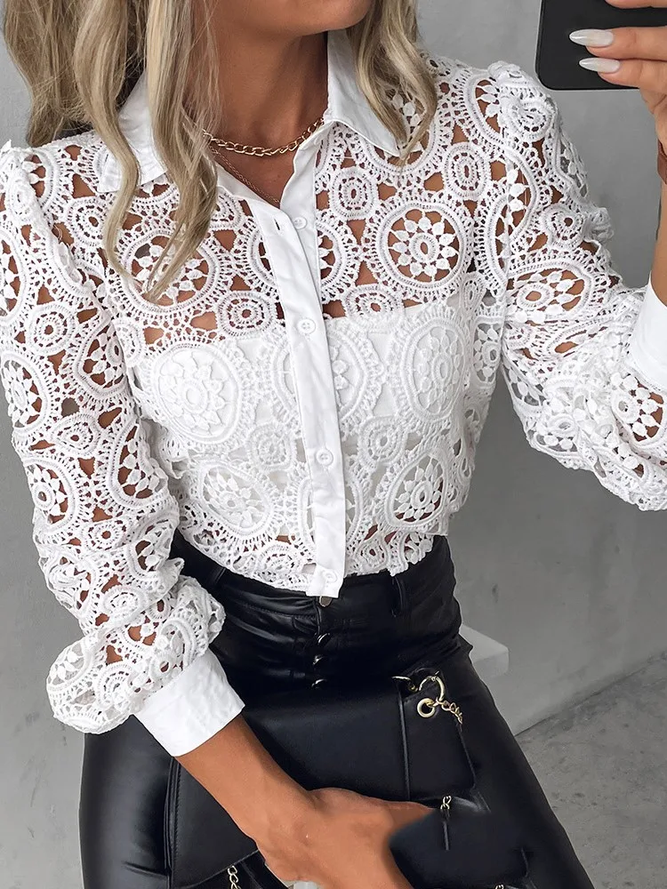 Embroidered Lace Blouse | Structured and Modern Elegance – Image 5