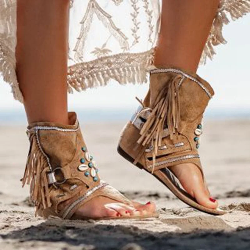 Bohemian Sandals with Fringes and Pearls | Esprit Libre et Tendance – Image 6