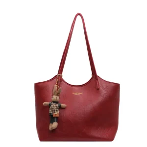 Red Shopping Bag | Vegan Leather | Elegant and Spacious