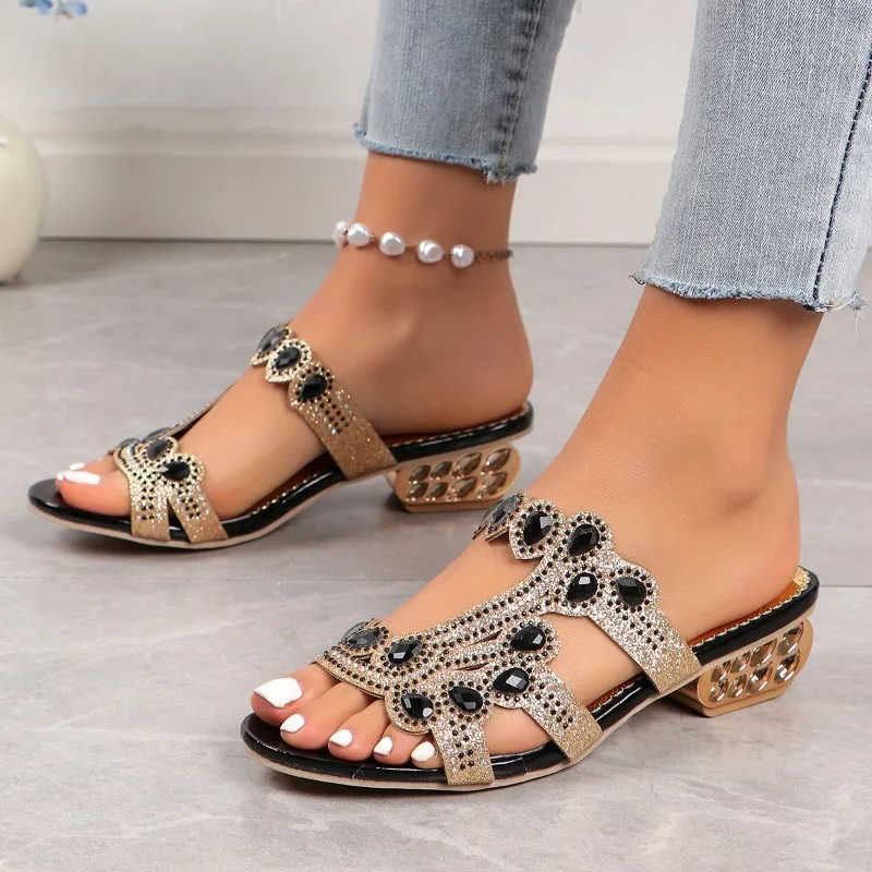 Metallic sandals with cut-out rhinestones | Elegance and summer shine – Image 6