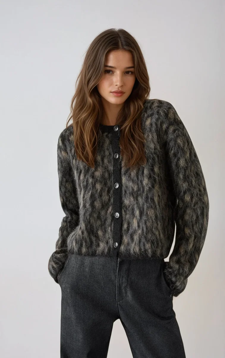 Clara | Cardigan à Motifs Texturés | Élégance Décontractée | Laine Douce