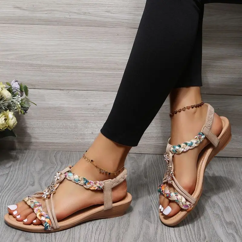 Braided Sandals with Flower Embellishments | Bohemian Chic and Comfort Summer – Image 5