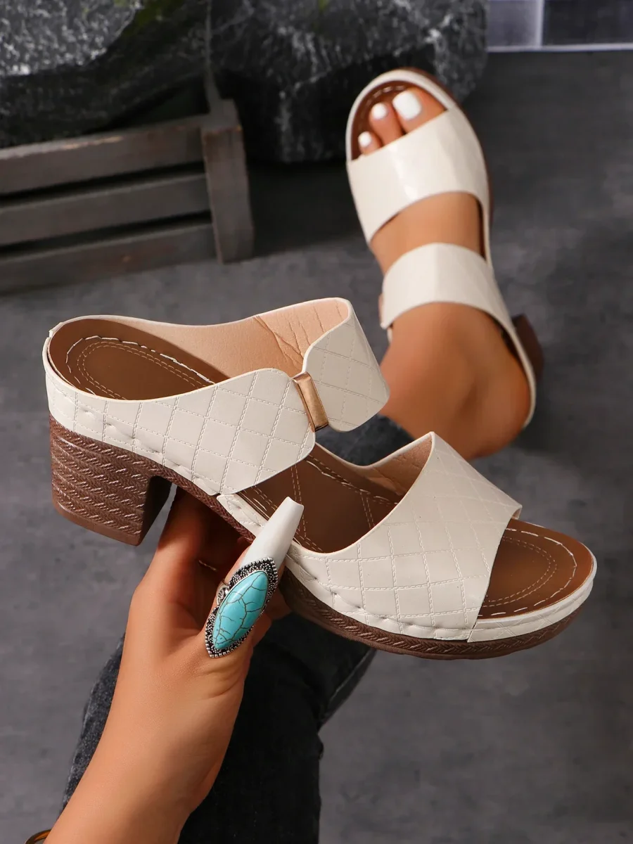 Elegant Block Heel Sandals | Comfort and Chic Style – Image 7