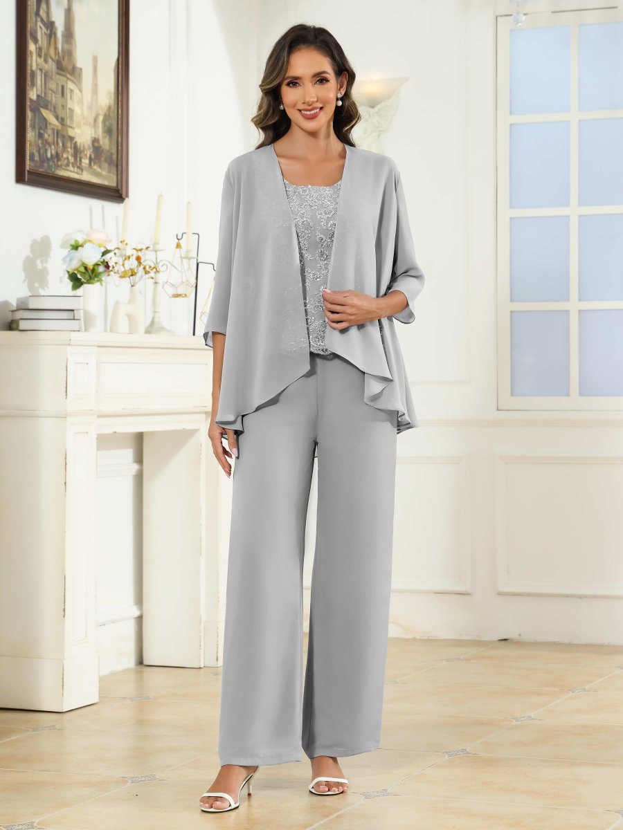 Tailleur-Pantalon Mère De La Mariée 3 Pièces Dentelle Angie – Image 8